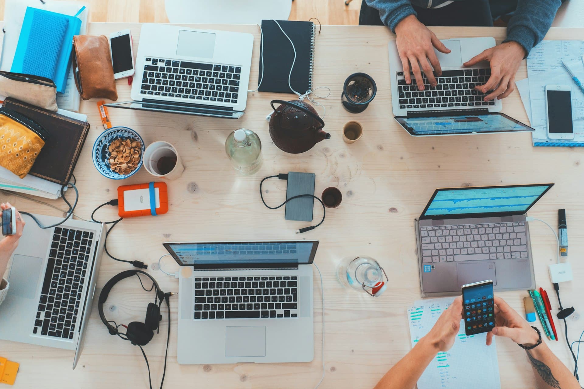 Team working together in a modern office